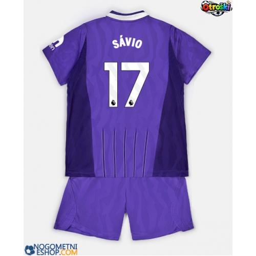 Otroški Nogometni dresi Tottenham Hotspur Savio #17 Tretji 2026-27 Kratek Rokav (+ Kratke hlače)